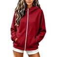 thumbnail image 1 of Fancifize Girls Cozy Fleece Hoodie Jacket Full Zip Long Sleeve Hooded Sweatshirt Teens Kids Fall Lightweight Tops with Pockets, 1 of 7