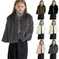 thumbnail image 1 of Fancifize Girls Faux Fur Coats Open Front Long Sleeve Shaggy Jackets Kids Winter Thick Warm Outerwear Casual Trendy Clothes 1-12 Years, 1 of 5