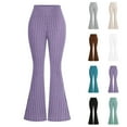 thumbnail image 1 of Fancifize Girls Flare Leggings High Waisted Pants Casual Ribbed Knit Yoga Bell Bottoms Pant Fall Fashion Clothes with Pockets, 1 of 5