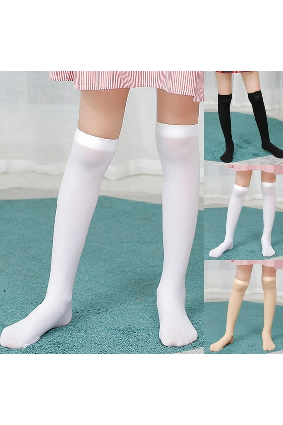 Girls Knee High Socks Soft Uniform Socks Casual Compression Stockings Outdoor School Athletic Socks for Kids