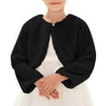 thumbnail image 1 of Fancifize Girls Long Sleeve Cardigan Bolero Shrug Furry Long Sleeve Cropped Top Cute Jacket Outwear for Toddler Flower Girl Princess Cape Winter, 1 of 4