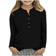 thumbnail image 1 of Fancifize Girls Long Sleeve Henley T-Shirts V Neck Fashion Dressy Tunic Tops for Teen Girls Lightweight Cute Blouses Top Size 3-12 Years, 1 of 6