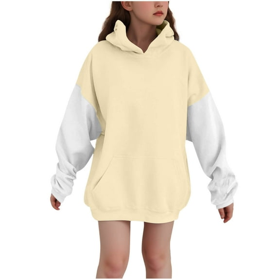 Fancifize Girls Oversized Fleece Hoodies Sweatshirts Kids Raglan Long Sleeve Fashion Pullover Top Casual Loose Fit Fall Y2K Outfits