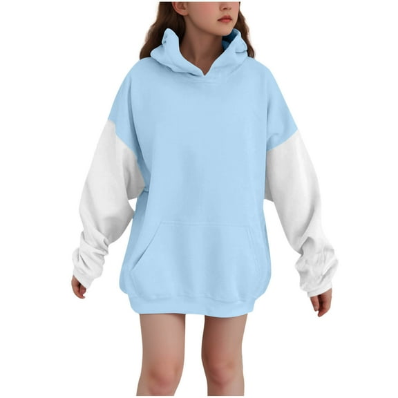 Fancifize Girls Oversized Fleece Hoodies Sweatshirts Kids Raglan Long Sleeve Fashion Pullover Top Casual Loose Fit Fall Y2K Outfits
