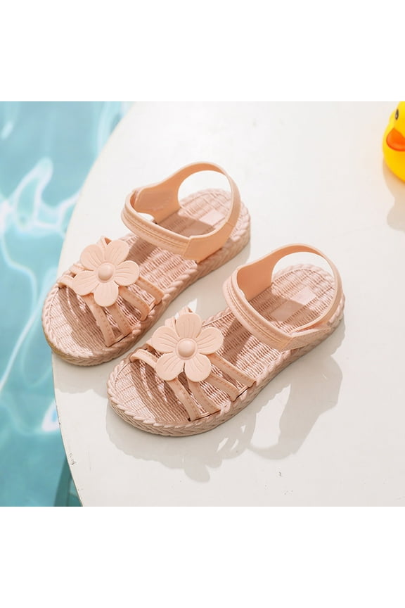 Girls' PVC Beach Sandals (2.5-10Y) - Quick-Dry Water Shoes Pool & Park Essential