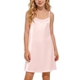 thumbnail image 1 of Fancifize Girls Satin Silk Camisole Dress Summer Scoop Neck Sleeveless Dresses Kids Spaghetti Strap Pjs Sundress, 1 of 6