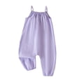 thumbnail image 1 of Fancifize Girls Summer Casual Overalls Loose Pleated Solid Color Harem Jumpsuits Kids Vacation Beach Rompers, 1 of 6