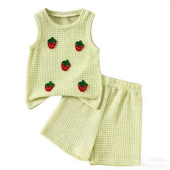 Fancifize Girls Summer Knit Lounge Sets Casual Cute Tank Tops Loose Wide Leg Shorts Kids Trendy Outfits 1-8 Years