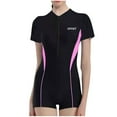 thumbnail image 1 of Fancifize Girls Swimsuits, Kids One-Piece Rashguard Swim Set Zipper Swim Shirts Beach Shorts Quick Dry UPF 50+ Sun Protection Bathing Suits, 1 of 3