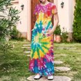 thumbnail image 1 of Fancifize Girls Tie Dye Print Stretchy Pocket Dress Casual A Line Long Dress Lightweight Summer Outfit Ages 4-14 Years, 1 of 8