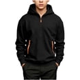 thumbnail image 1 of Fancifize Half Zip Fleece Hoodies for Boys, Teens Hooded Sweatshirt with Pockets, Casual Fall Pullover Tops 5-15 Years, 1 of 7