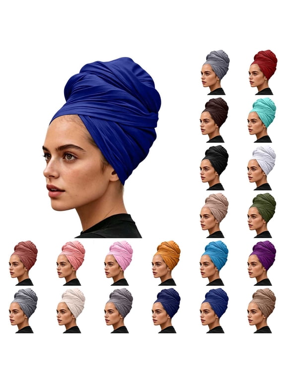 Head Wraps for Women Stretch Soft Hair Wraps Solid Color Head Scarf Headwraps Headbands,Blue