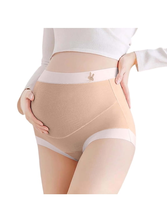 High Waist Brief Underwear for Maternity Women Soft Cozy Stretchy Seamless Panties Shapewear Over Bump