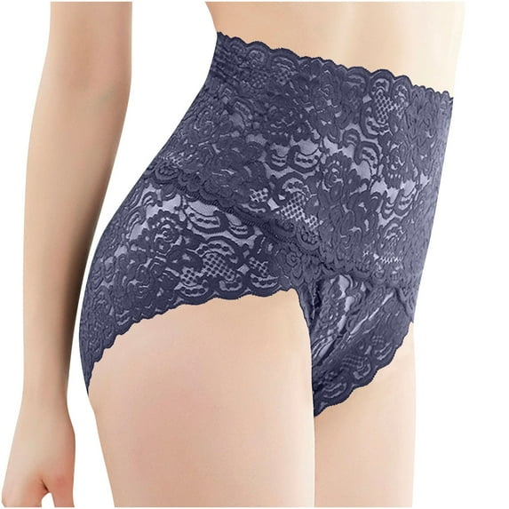 Fancifize High Waisted Underwear for Women Plus Size Briefs Breathable Lace Panties Womens Cheeky Seamless Underwear
