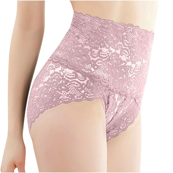Fancifize High Waisted Underwear for Women Plus Size Briefs Breathable Lace Panties Womens Cheeky Seamless Underwear