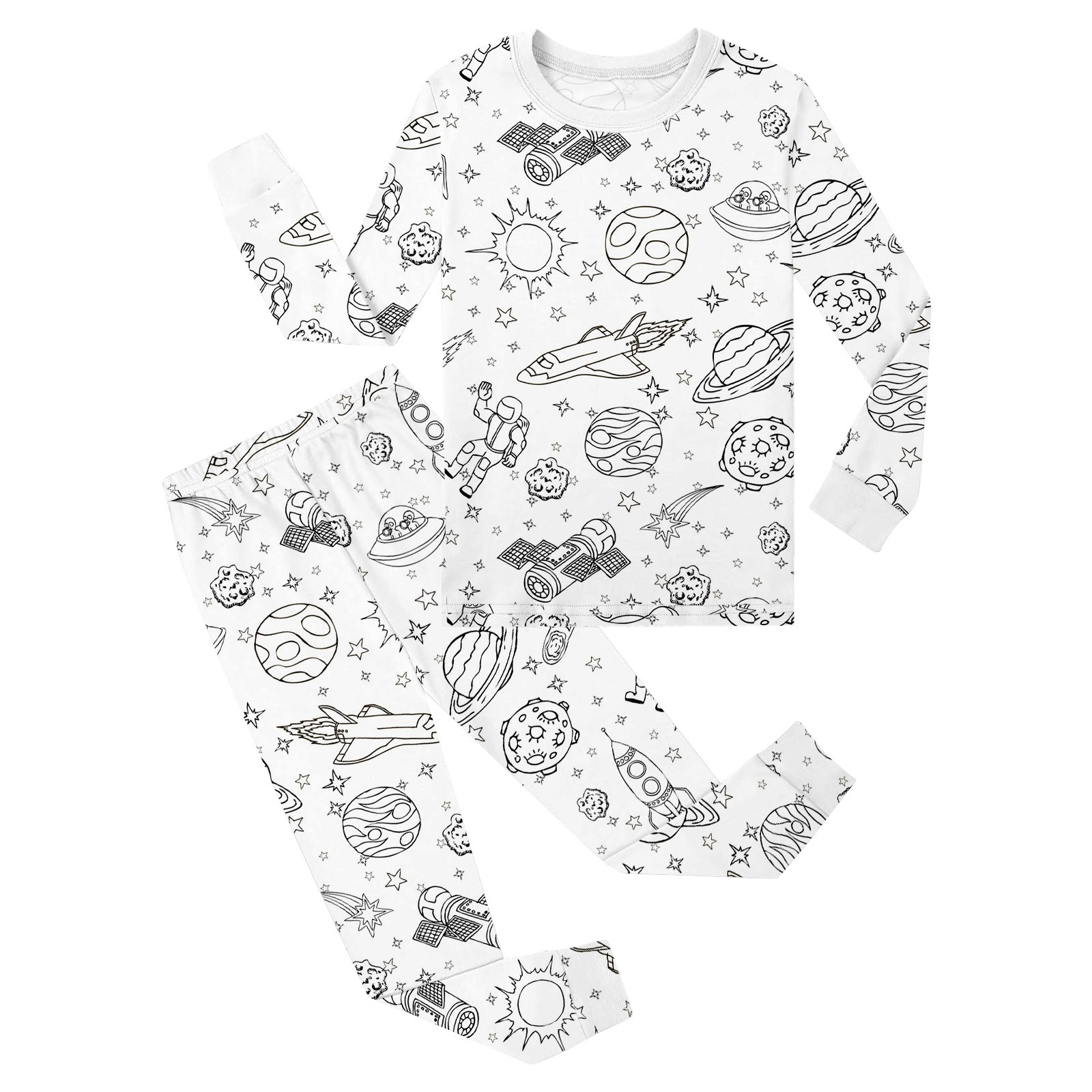 Kinder DIY Homewear-Set Zum Bemalen - Pyjama Baumwolle Gr. 140