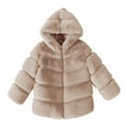 thumbnail image 1 of Fancifize Kid's Sherpa Hooded Jackets Winter Warm Faux Fur Coat Long Sleeve Soft Trendy Outwear for Girls 2-13 Years, 1 of 4