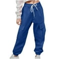 thumbnail image 1 of Fancifize Kids Cargo Pants Casual Elastic Waist Drawstring Comfortable Sweatpants Workout Athletic Joggers Trousers with Pocket, 1 of 5