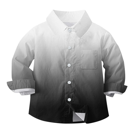 Fancifize Kids Color Block Dress Shirts Long Sleeve Collared Button Down Shirts School Uniform Blouse for Girls Boys