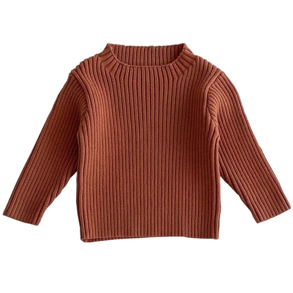 Fancifize Kids Crew Neck Sweater Long Sleeve Ribbed Knit Pullover Top Soft Slim Fit Causal Outfits for Girls Boys