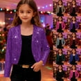 thumbnail image 1 of Fancifize Kids Cropped Cardigan Sequin Print Long Sleeve Sweater Open Front Trendy Outfits Casual Going Out Fall Winter Outwear for Girls Boys 4-14 Years, 1 of 5