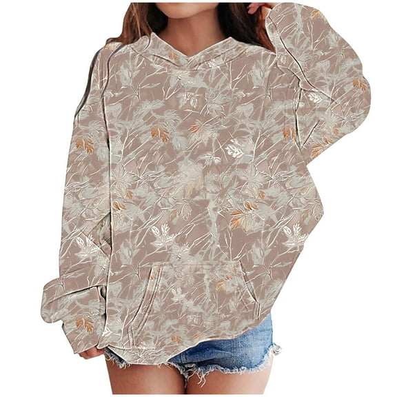 Fancifize Kids Fleece Hoodies Pullover Sweatshirt Long Sleeve Fashion Print Sweatshirts Fall Loose Casual Tops Outfits with Pocket