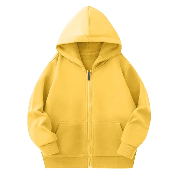 Fancifize Kids Full Zip up Hoodies Sweatshirt Solid Long Sleeve Fall Jacket Trendy Preppy Coats with Pockets for Girls Boys