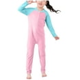 thumbnail image 1 of Fancifize Kids Girls Color Block One Piece Swimsuit Swimwear Long Sleeve Rash Guard Sunsuit Wetsuit Beachwear Zipper Bathing Suit 3-10Y, 1 of 4