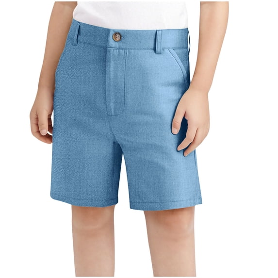 Fancifize Kids School Uniform Shorts Boys Girls Solid Color Comfortable Shorts Summer Relaxed Fit Wide Leg Fashion Clothes with Pockets