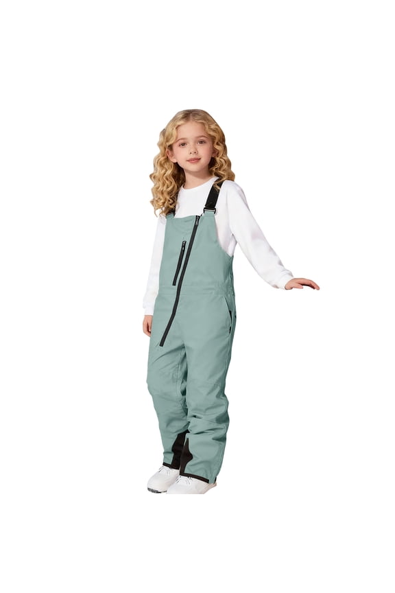Kids Snow Overalls One Piece Waterproof Windproof Outdoor Jumpsuits Comfy Casual Snowsuit with Pockets for Girls Boys