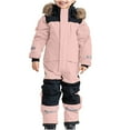 thumbnail image 1 of Fancifize Kids Snow Suit Full Zip up Button Down Coat Boys Girls Lightweight Waterproof Windproof Snowsuit Winter Outdoor Outwear with Girls Boys, 1 of 5