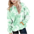 thumbnail image 1 of Fancifize Kids Tie-Dye Hoodies Fleece Sweatshirt Long Sleeve Pullover Tops Workout Casual Loose Outfits, 1 of 5