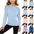 thumbnail image 1 of Fancifize Kids UTF 50+ Sun Protection Shirts Teen Girls Long Sleeve Rash Guard Pullover Tops for Outdoor Athletic Size 4-16, 1 of 8