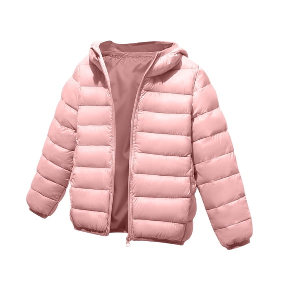 Fancifize Kids Winter Puffer Coat Lightweight Long Sleeve Windproof Hooded Jackets Warm Outerwear with Pocket for Boys Girls