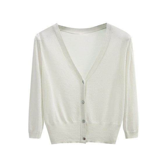 Fancifize Knitted Cardigans for Women Button Down Knitwear Long Sleeve V Neck Lightweight Shirt Fall Winter Casual Clothes