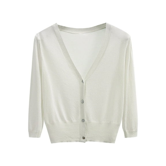 Fancifize Knitted Cardigans for Women Button Down Knitwear Long Sleeve V Neck Lightweight Shirt Fall Winter Casual Clothes