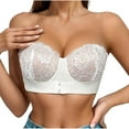 thumbnail image 1 of Fancifize Lace Strapless Bra Convertible Underwire Bras for Women Push Up Bra Plunge Padded Bras for Women, 1 of 6
