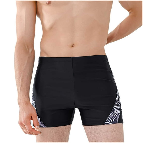 Fancifize Men's Athletic Swim Jammers Quick Dry Square Leg Swim Brief Swimsuit for Men Stretch Shorts Swim Trunks