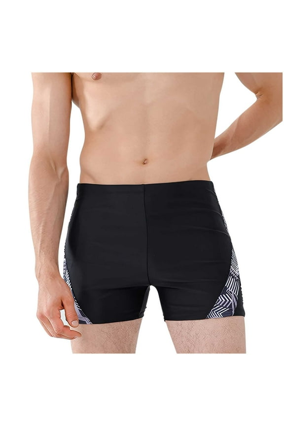 Men's Athletic Swim Jammers Quick Dry Square Leg Swim Brief Swimsuit for Men Stretch Shorts Swim Trunks