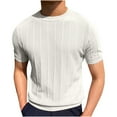 thumbnail image 1 of Fancifize Men's Fashion Knit Shirt Casual Short Sleeve Round Neck Golf Shirt Solid Breathable Hollow Out T Shirt, 1 of 6