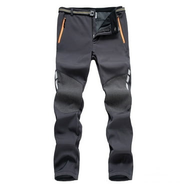 Fancifize Men's Fleece Lined Softshell Pants Winter Outdoor Water Resistant Ski Snowboard Trousers Hiking Snow Pants with Zip Pockets