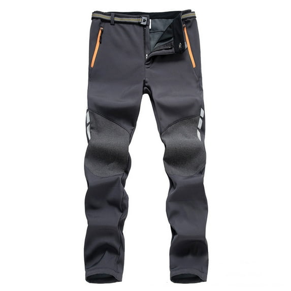 Fancifize Men's Fleece Lined Softshell Pants Winter Outdoor Water Resistant Ski Snowboard Trousers Hiking Snow Pants with Zip Pockets