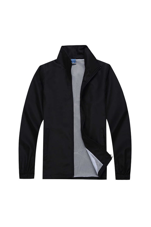 Men's Lightweight Athletic Jackets Full Zip Running Workout Windproof Jacket Loose Quick Dry Coat Outwear with Pockets