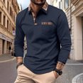 thumbnail image 1 of Fancifize Men's Long Sleeve Henley Shirt Casual Button Down Collared Pullover Top Loose Outdoor Workout Fall Outfits, 1 of 5