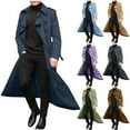 thumbnail image 1 of Fancifize Men's Long Sleeve Trench Coat Double Breasted Notched Lapel Jacket Lightweight Fall Winter Casual Business Overcoat, 1 of 5