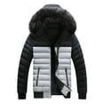 thumbnail image 1 of Fancifize Men's Quilted Puffer Jackets Winter Thicken Warm Hooded Down Coat Cotton Casual Outerwear Jacket with Zipper Pockets, 1 of 1