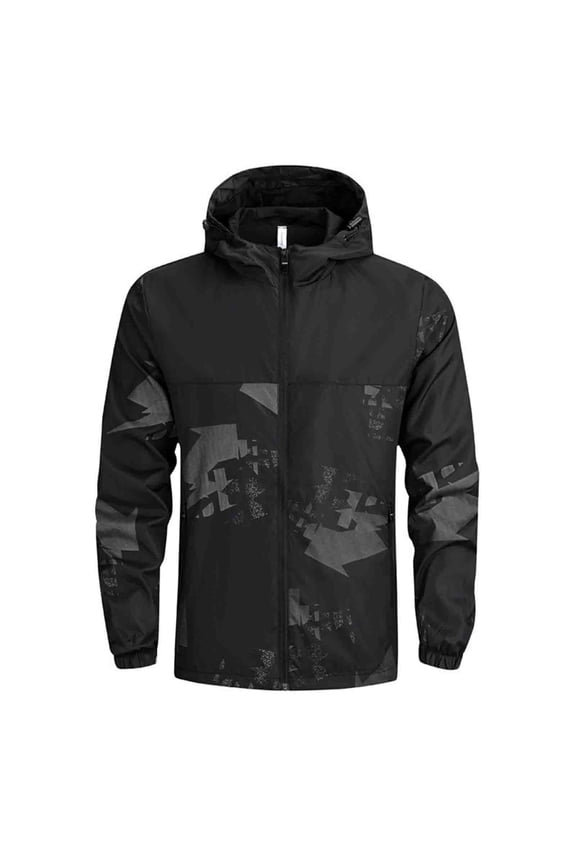 Men's Shell Jacket Windbreaker Hooded Rain Coat Big and Tall Lightweight Camo Breathable Hooded Jacket for for Outdoor Hiking Climbing Traveling