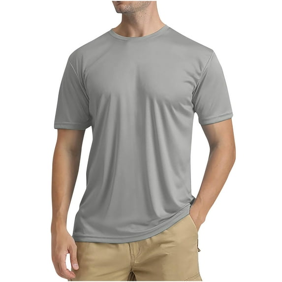 Fancifize Men’s UPF 50+ Sun Protection Fishing Shirt Short Sleeve UV T-Shirt Rash Guard Lightweight Swim T-Shirt for Outdoor Activity