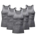 thumbnail image 1 of Fancifize Mens 5 Pack Body Shaper Slimming Tummy Control Vest Workout Athletic Shirt Tank Top Shapewear, 1 of 4