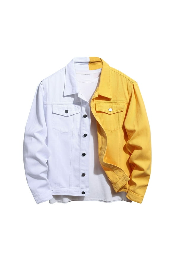 Mens Denim Jacket Trendy Casual Cowboy Jean Jacket 2024 Fall Fashion Regular Fit Button Down Trucker Coat